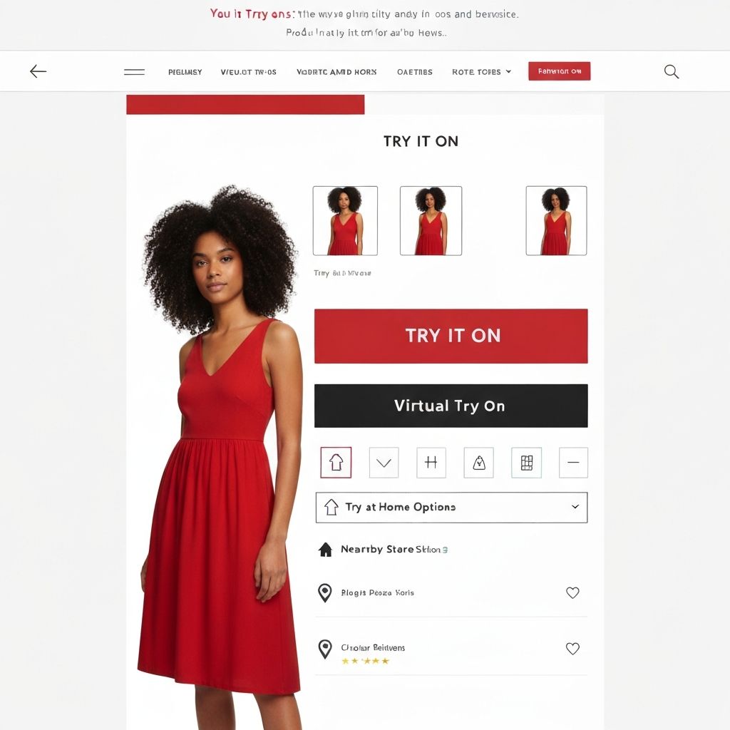 Shopify product page with try-it-on button